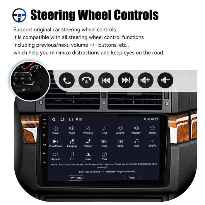 BMW серия 3 E46/M3 2-DIN мултимедия с Android’14 4GB/64GB