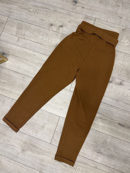 Pantaloni Asos maro XS curea in talie ajustabili XXS-XS
