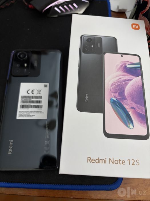 Redmi Note 12S Onyx Black Ram 8GB, Rom 256GB.