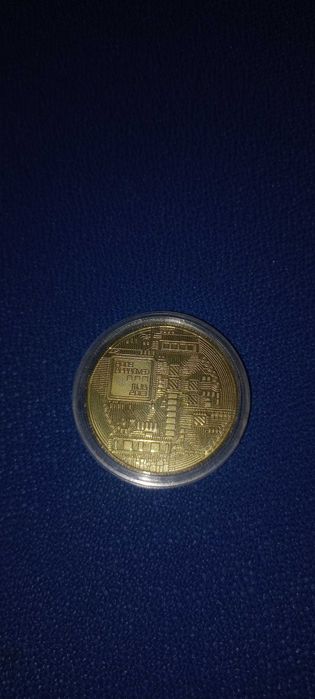Колекционерска BITCOIN BTC биткойн монета pozlatena