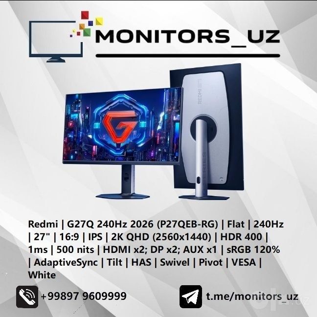 [NEW] монитор Redmi G27Q IPS 2K 240Hz