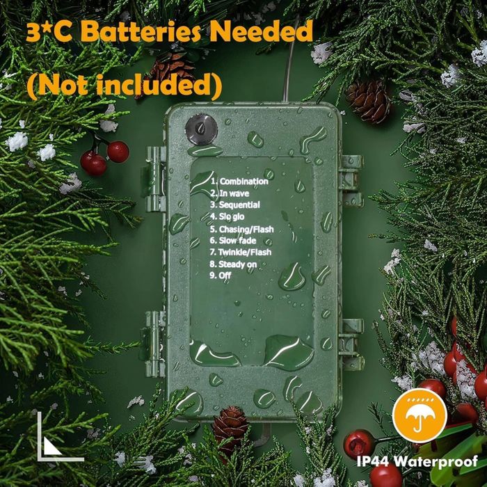 клъстерни приказни светлини Quntis 25M 1000LEDs, IP44 водоустойчиви