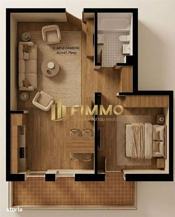 Apartament 2 cam | 48mp | Bloc Nou | Burdujeni | ID:1923 — fotografia 1