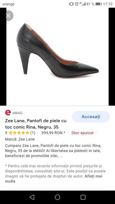 Pantofi piele , 37