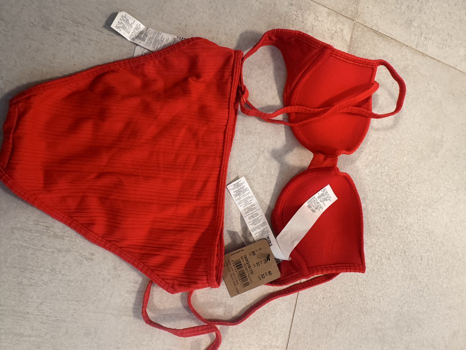 Costum de baie rosu intarit push up marime XS