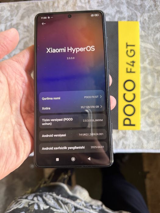 poco f4 GT pamit 12.256g holati ideal karopka dak bor oqip tel qlila