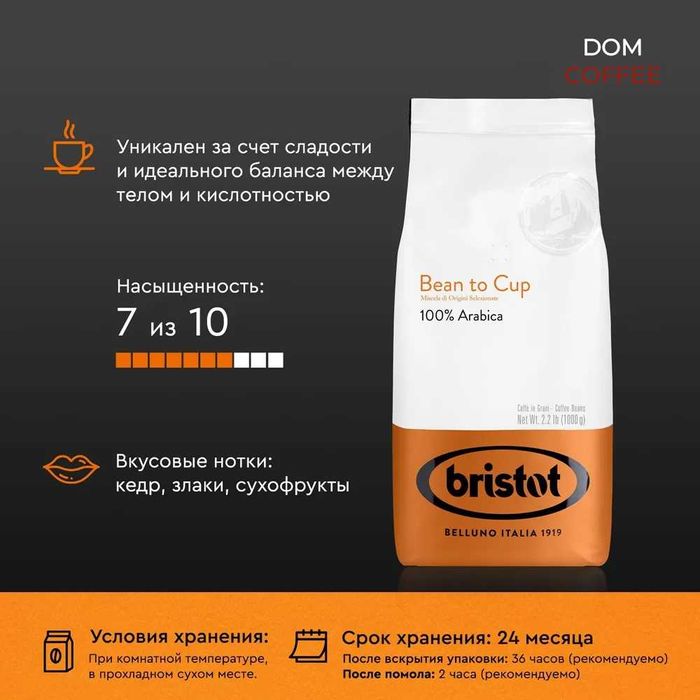 Кофе ARABICA 100% сделано в Италии