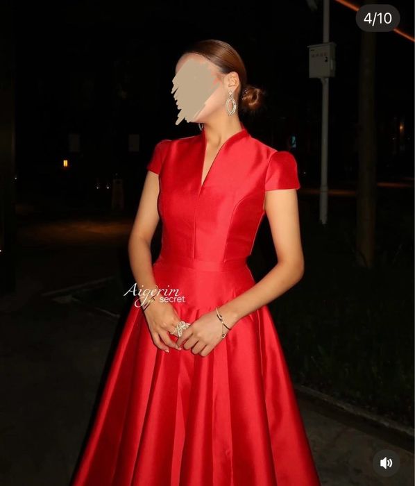 Платье красное вечернее 42-44