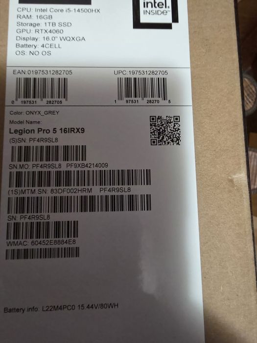 Laptop legion pro5 16IRX9