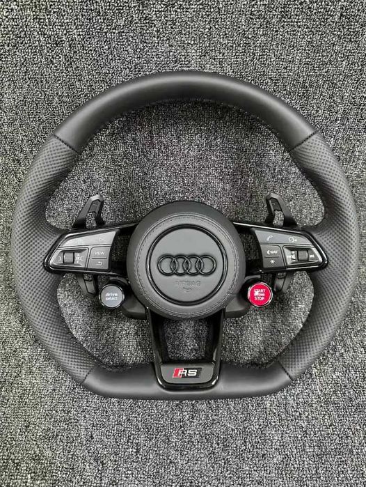Volan Audi RS Custom | Piele / Carbon / Alcantara | A1 A3 A4 A5 A6 A7 A8 S3 S4 S5 S6 S7 S8 RS3 RS4 RS5 RS6 RS7 Q2 Q3 Q5 Q7 Q8 TT R8