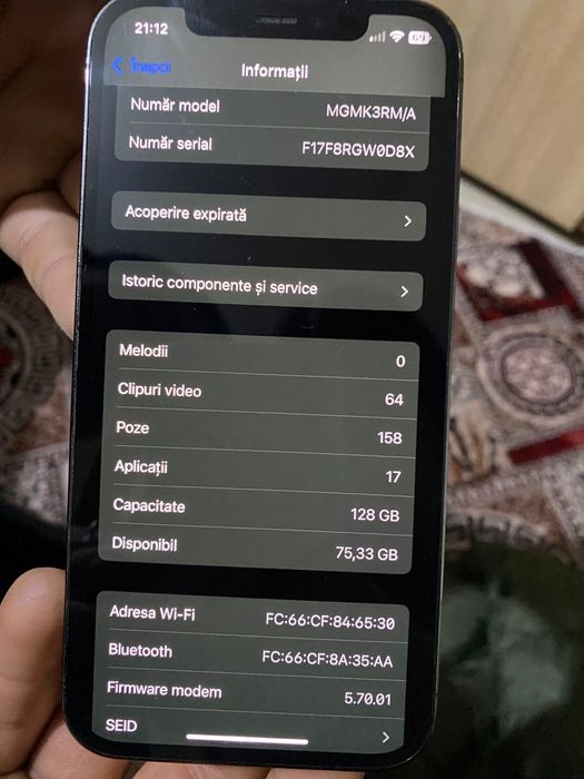 Vand  sau schimb iphone 12 pro  128gb 78 sanatate pret 12 mil