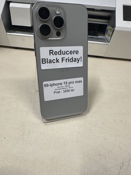 Iphone 15 pro max / 256 gb / folie sticla cadou