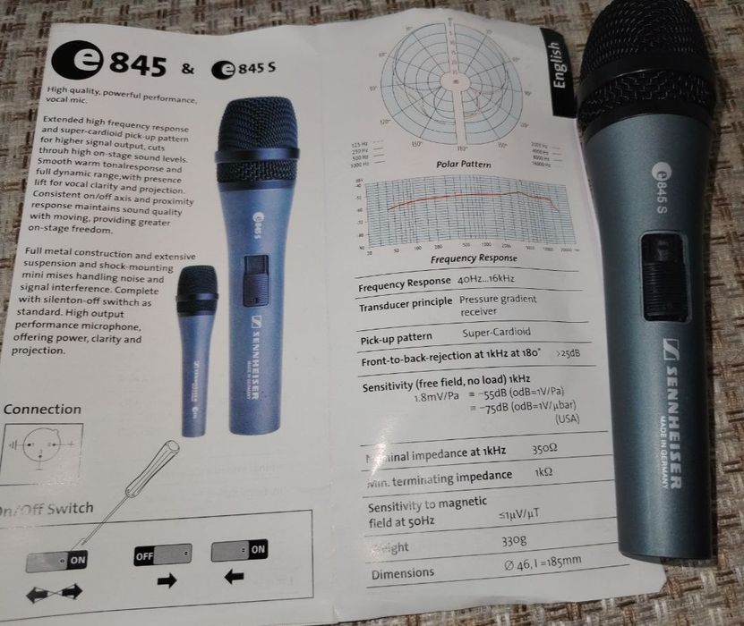 Продается микрофон SENNHEISER E845S.Новый,ни разу не пользованый.