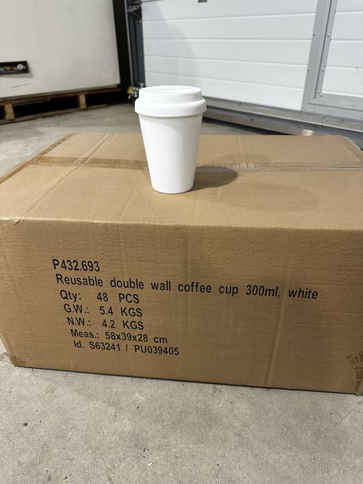 Pahare cafea reutilizabile perete dublu, ideale pentru personalizare - 550 buc