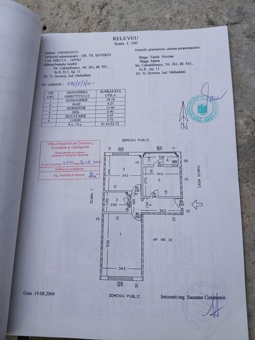 Vand apartament 2 camere, etaj 3