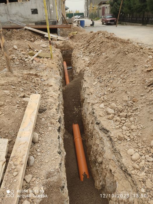 Канализация  Урачи Urachi Яма Траншея Ура Ura Transheya Tunnel Qazish