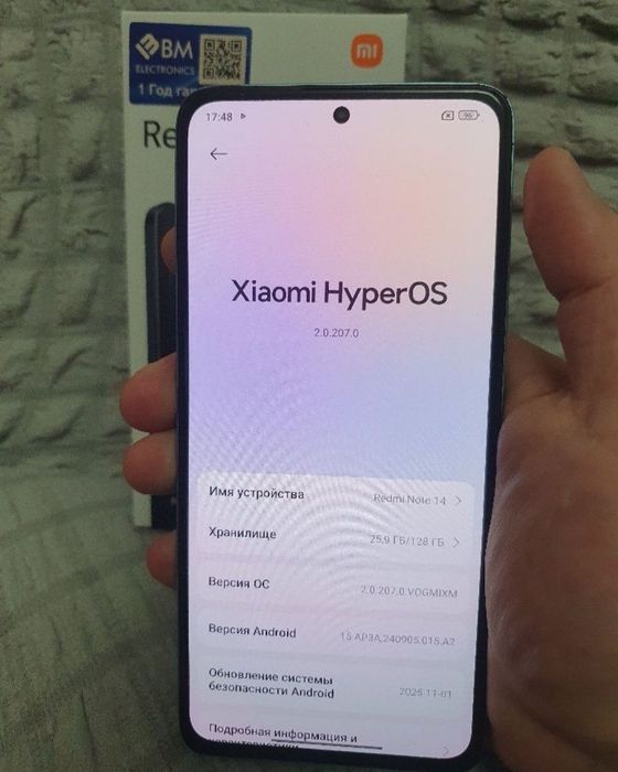 Redmi Note 14 8+8/128Gb Blue Igravoy kuchli karobka Bor Holati yaxshi