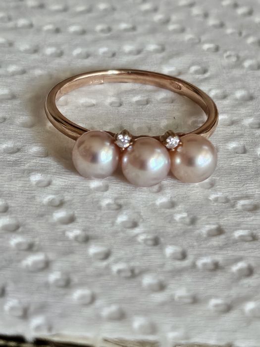 Vand inel aur 18k cu perle si diamante