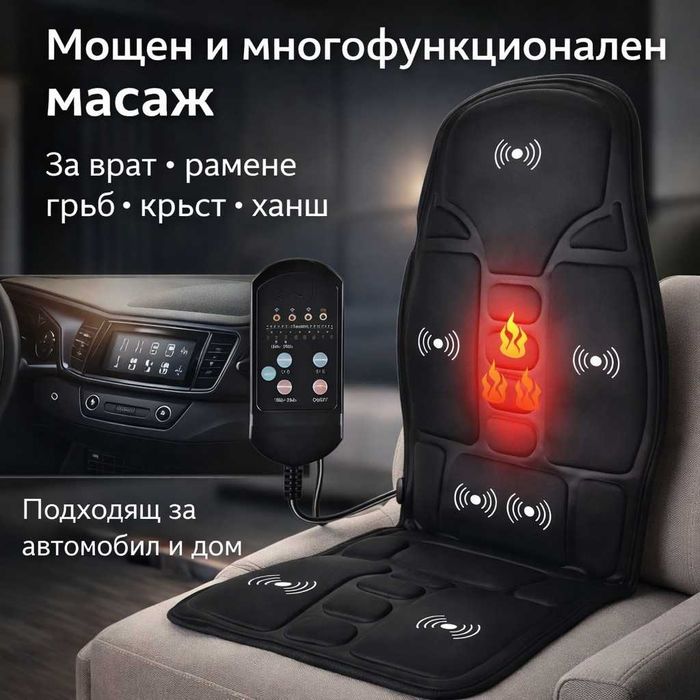 Масажна седалка с подгряване – комфорт и облекчение за тяло, което е уморено от седене