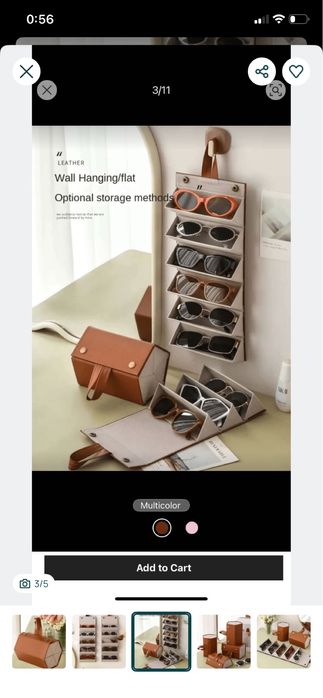 Кожена чантичка/калъф за очила