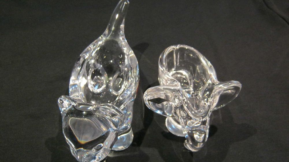 Cristal exclusiv,rar,unicat,JANNES LE CHATEL,manufactura,2 piese.