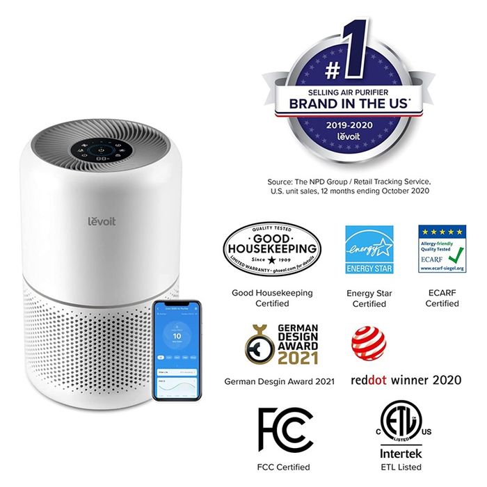 Пречиствател за въздух Levoit Smart Core300s, 3 филтрации 41м2