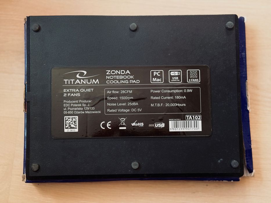 Suport răcire laptop Titanum Zonda – 2 ventilatoare