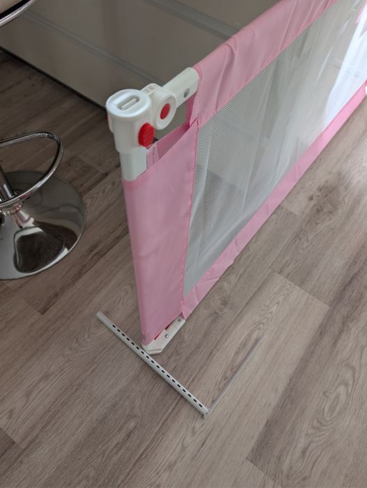 Barieră de siguranță / Plasă protecție pat copii, Roz