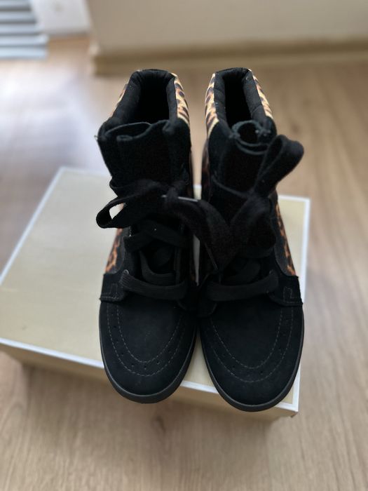 Vans “off the wall” кецове с черно и леопард
