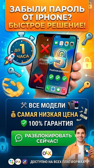 Разблокировка iPhone / Забыли пароль от Айфона
