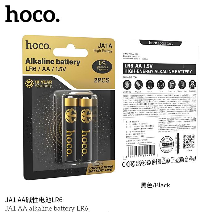 Hoco JA1 LR06 AA 1.5V Alkaline щелочная батарейка повышенной ёмкости
