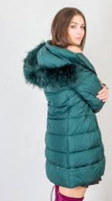 Куртка пуховик изумрудного цвета