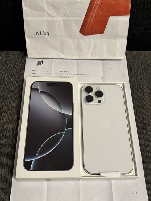 КАТО НОВ 256GB iPhone 16 Pro Max Гаранция A1 2027г. White | Бял