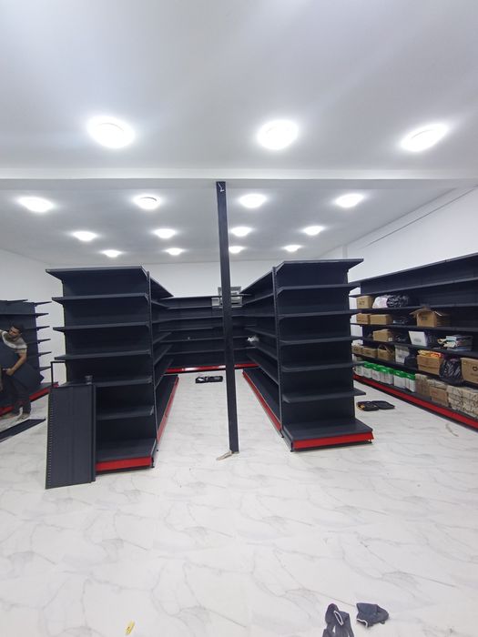 Стилаж полки,касса , холодильник ветрина