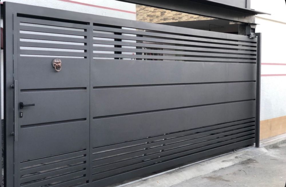 Ворота в стиле хай тек и лофт забор hi-tech darvoza