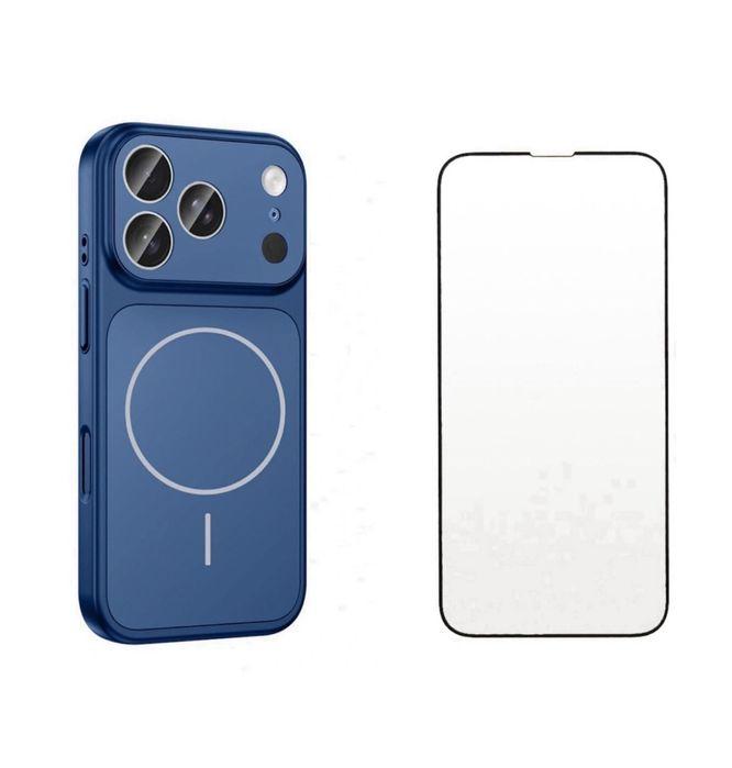 Iphone 15 16 PRO MAX  Husa Magnetic Case si Folie Sticla Curved 5D 9D