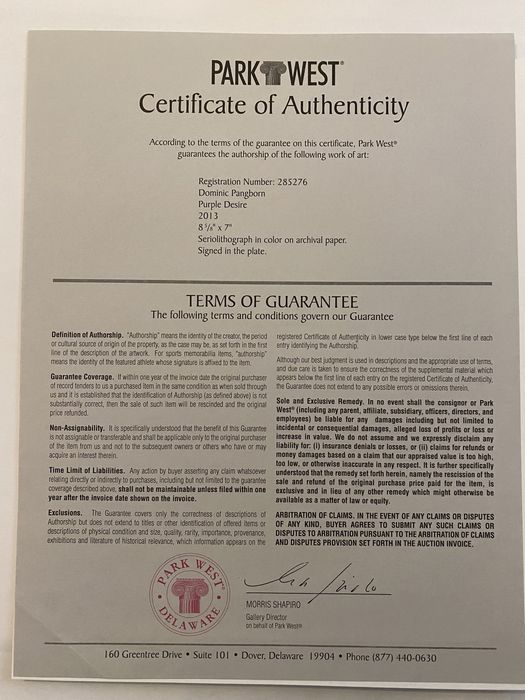 Pictura/Desen/Litografie Purple Desire de Dominic Pangborn