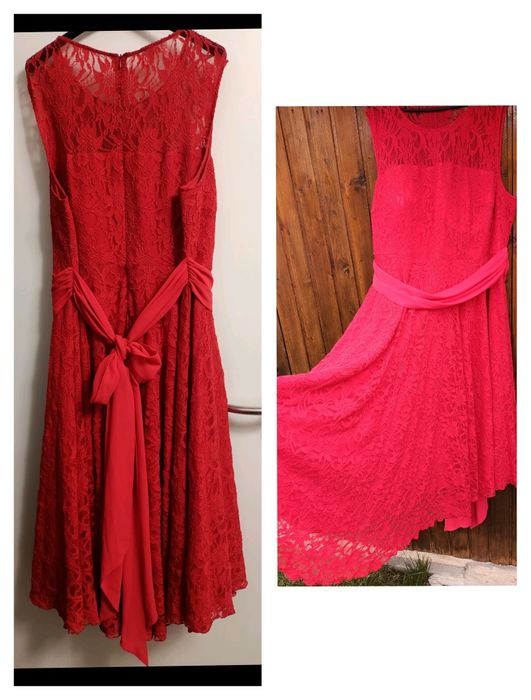 Rochie rosie din dantela