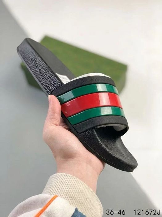 GG Print Slide Sandal - Multicolor Stripe
