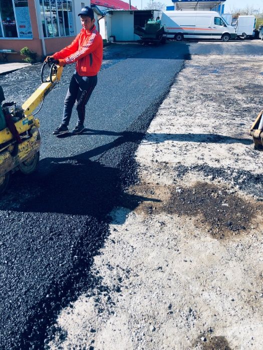 Asfaltare curte, amenajare curte, rigole canalizare, borduri, pret mic