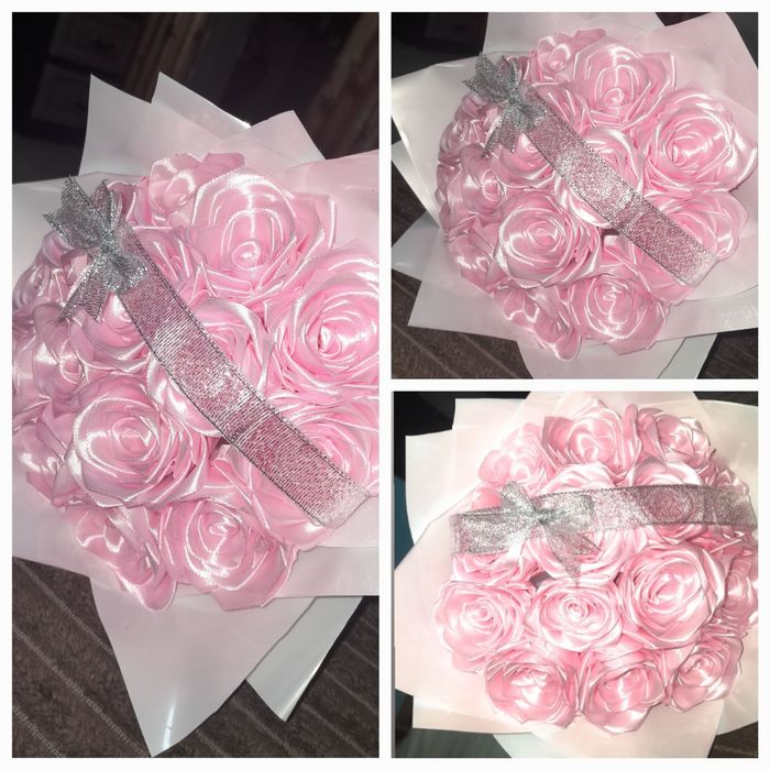 Атласные розы из лент