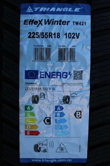 Anvelope iarna noi 225/55R18, 102V, XL, Triangle, DOT 2025