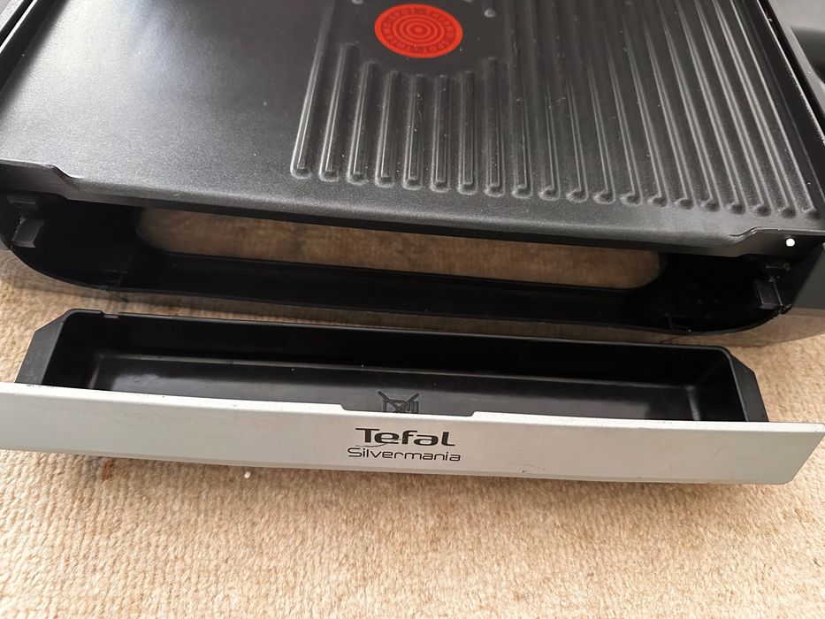 Gratar electric Tefal Plancha Valencia Silvermania CB6718, 1600 W, 2/3 grill, 1/3 plansa