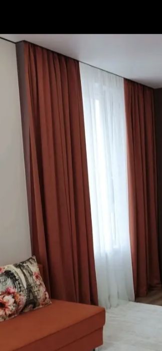 Продам шторы, терракотовый цвет, плотные