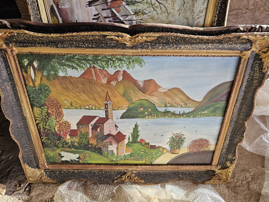 Tablouri pictura manuala pe pânză cu ramă din lemn