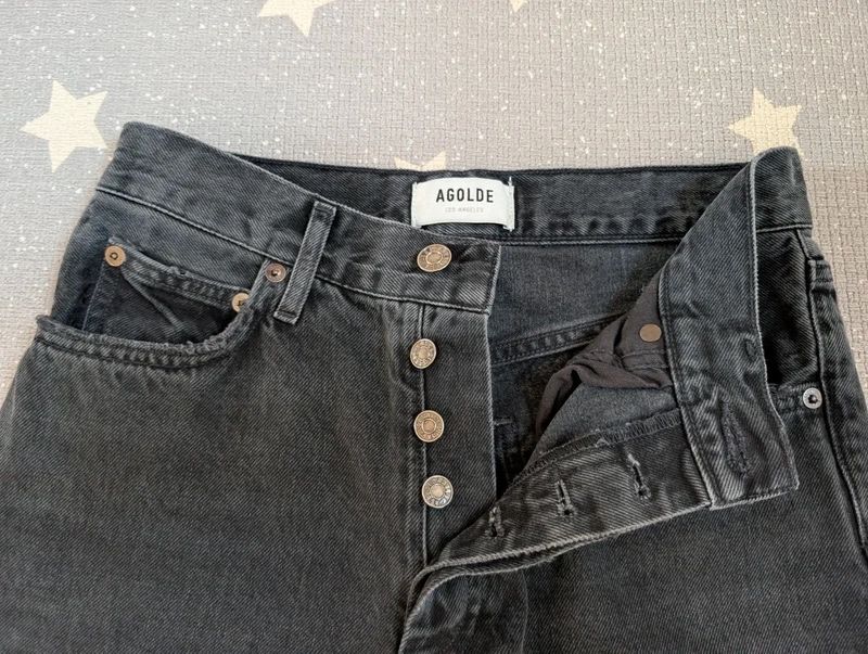 Agolde Fen Dark Grey/Faded Black Cotton Jeans. Size 25