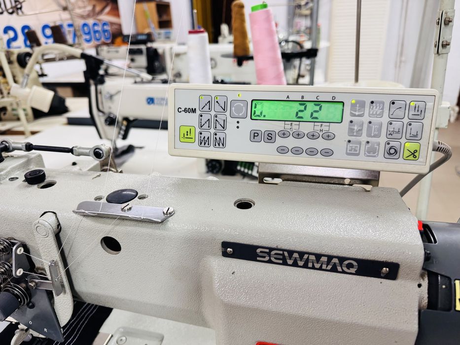 Masina de cusut 2 ace Dublu transport Sewmaq automata taiere ata