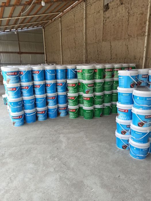 HAYAT bo‘yoqlari va suv-emulsiya, красоки и водоэмульсии от HAYAT