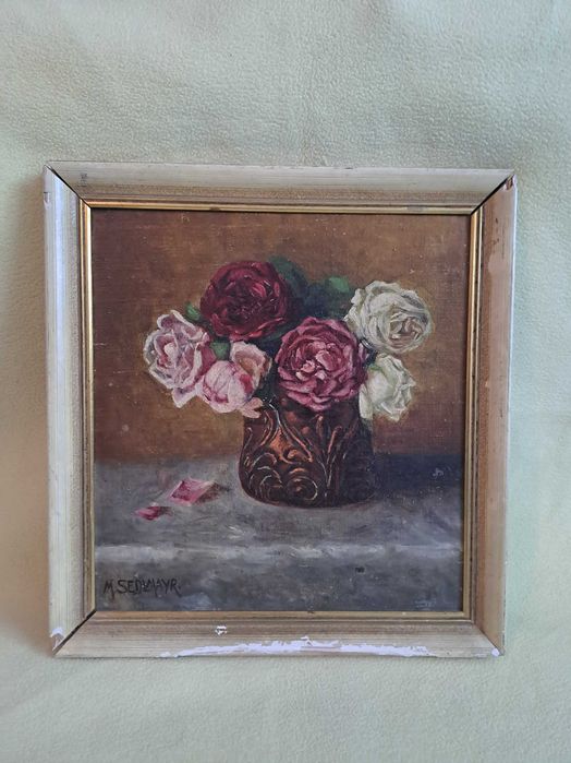 tablou pictura pe panza 37/39 cm semnat M Sedlmayr