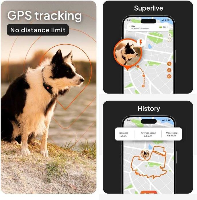 Нов GPS тракер за кучета Weenect XT Pack най-мощния и надежден GPS тракер за кучета на пазара (Orange)